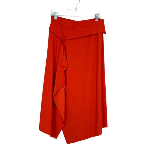 St. John Asymmetrical Red Skirt With Draped Detail Womens Size 6 - Picture 1 of 7